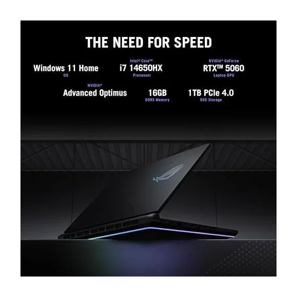 ASUS ROG Strix G16 (i7-13650HX, RTX 4060) — Back view