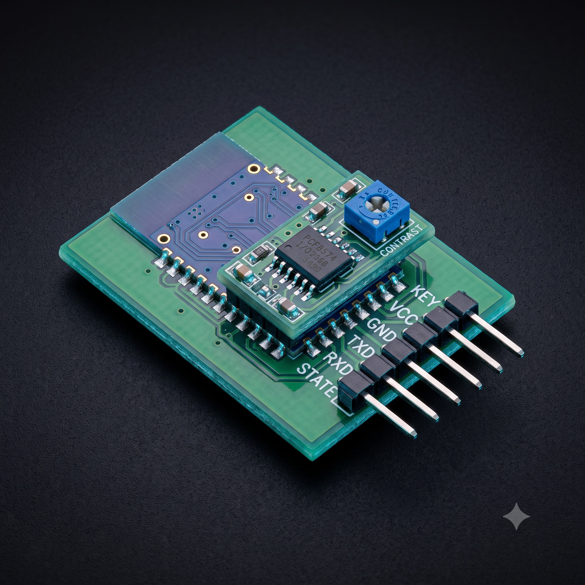 HC-05 6pin Bluetooth Module with Button — Display & Communication — Back view