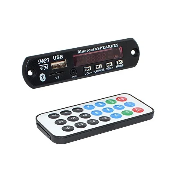 Bluetooth MP3 Decoding Board Module with inbuilt SD Card Slot / USB / FM / and Remote Control — Display & Communication — Detail / close-up