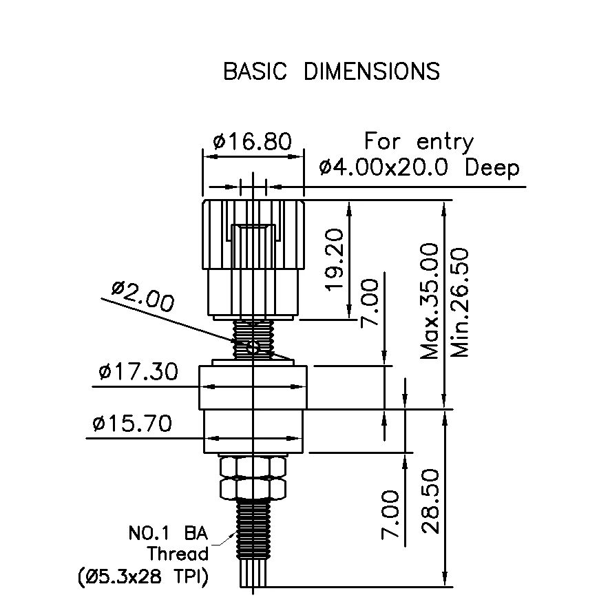 BTI-30 Terminal Connector for Panel Mounting 30Amp Black and Red — Connectors & Wires — Back view