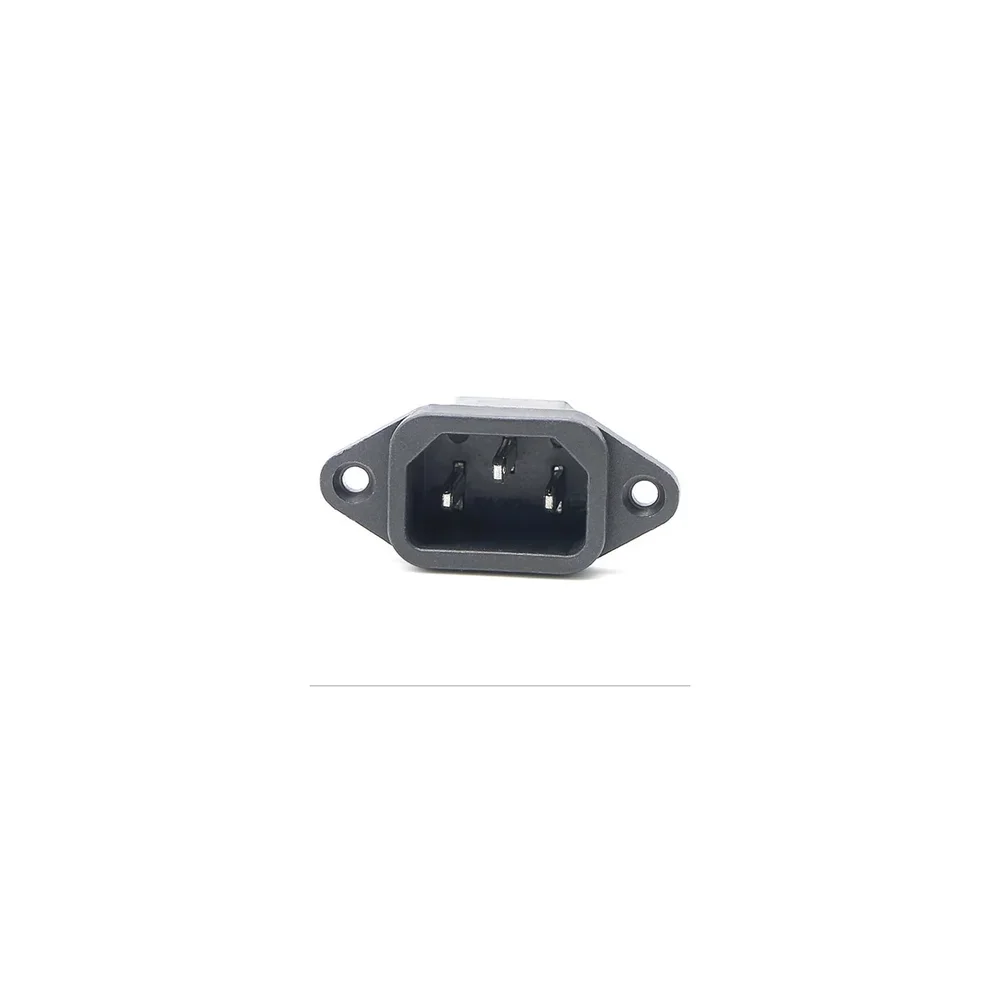 AC-01 3 Pin AC Power Entry Socket IEC C14 Panel Mount Male Connector 250V 10A Black — Connectors & Wires — Pinout diagram