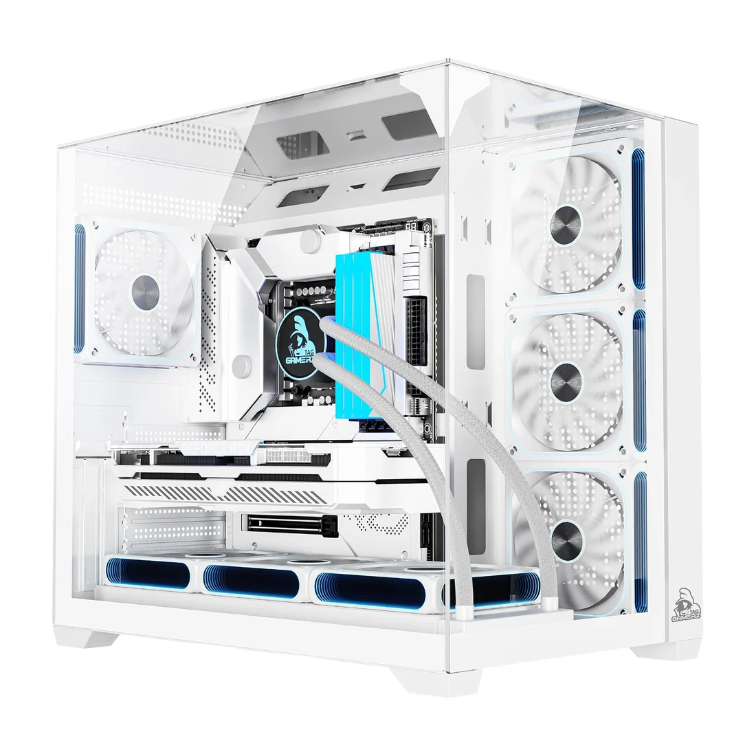 Coco Sports Rampage Panoramic Tempered Glass Gaming PC Case — Detail / close-up
