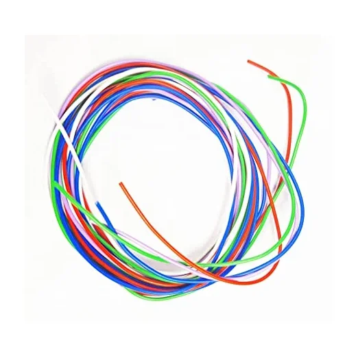 Combo of 6 Color Multi Strand Flexible Hookup Wire 7/42  PVC Insulated Electric Wire 1 Meter Each — Sensors — Detail / close-up