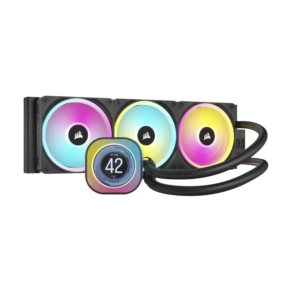Corsair iCUE H150i ELITE LCD XT — Detail / close-up