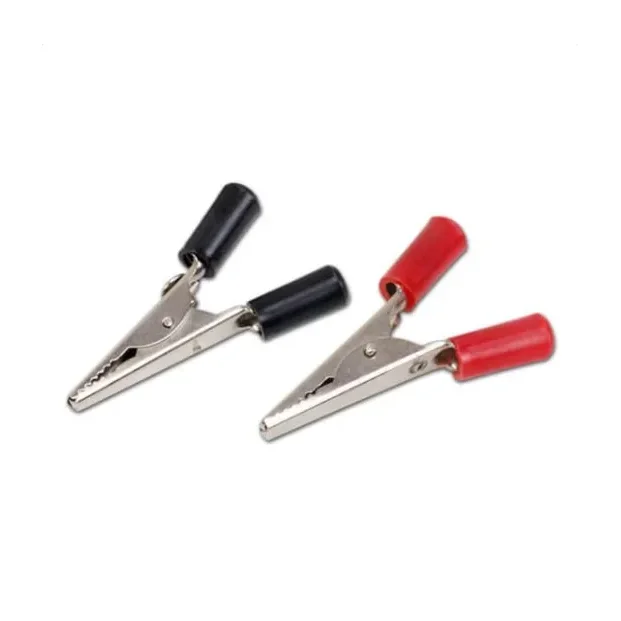 Crocodile Alligator Clip 50 mm Black and Red — Power & Components