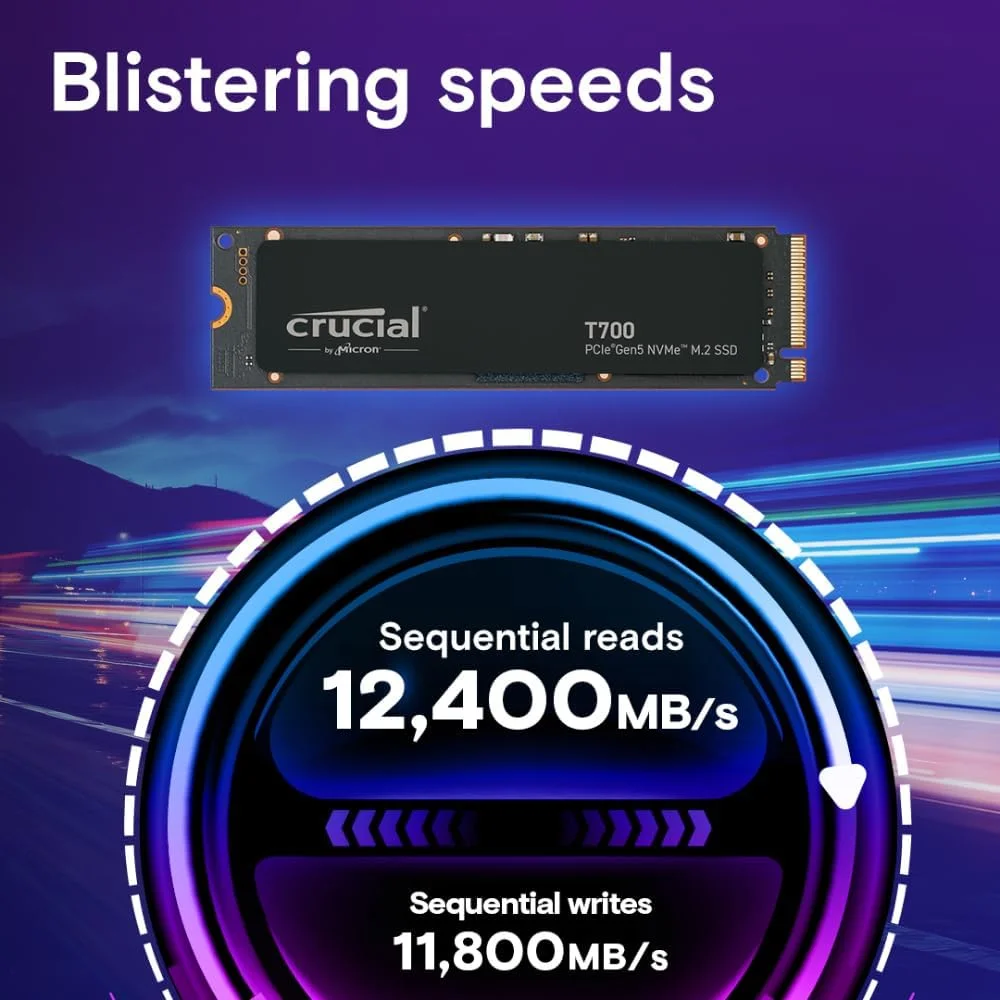 Crucial T700 1 TB NVMe (Gen 5) — Back view