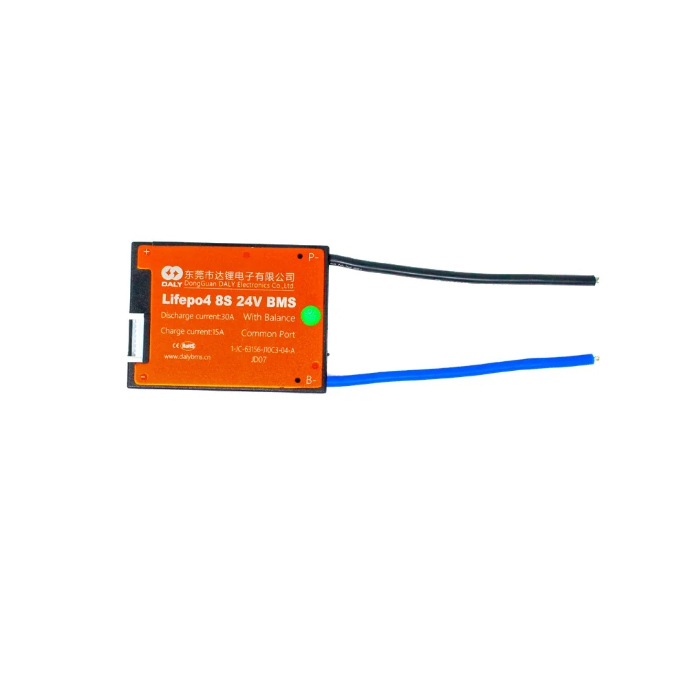 Daly Lifepo4 8S 24V 30A Battery Management System — Power & Components — Back view