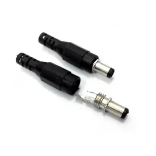 DC Power Connector Male 5.5mm × 2.1mm Barrel Plug — Connectors & Wires — Detail / close-up