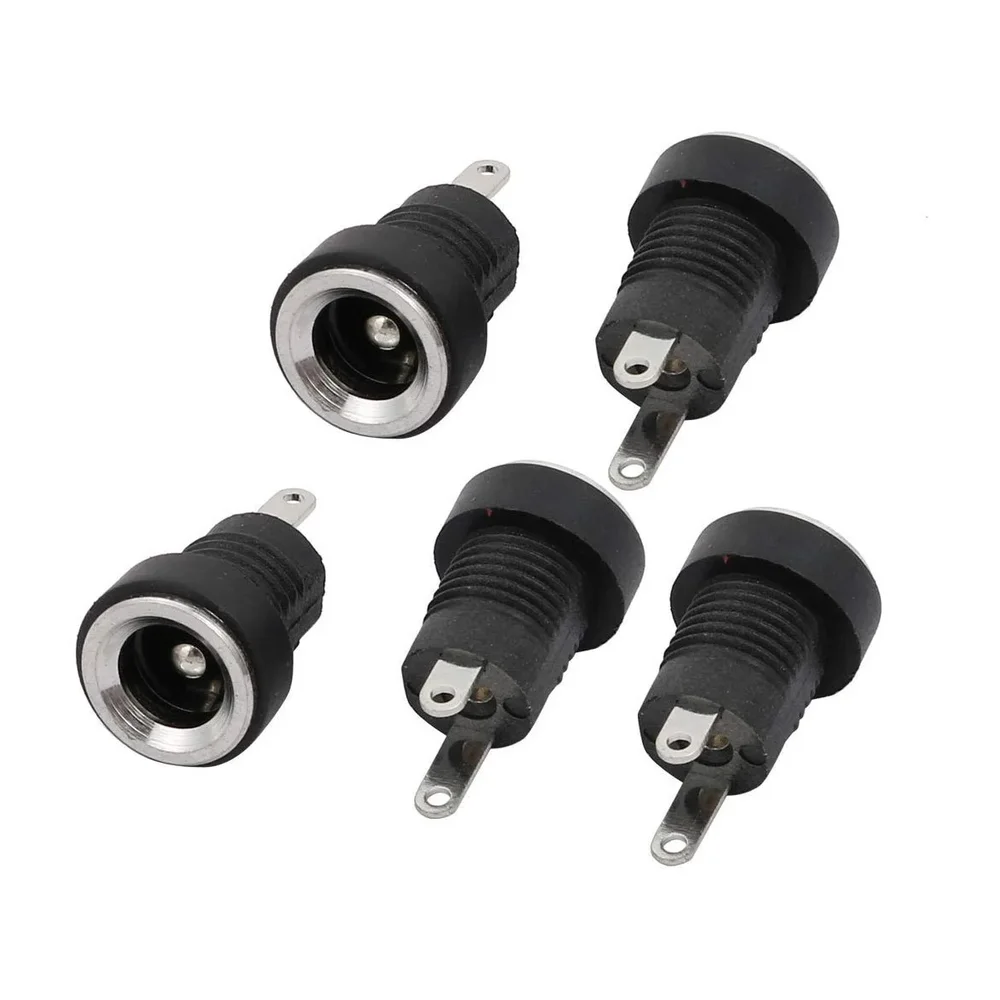 DC Power Connectors Female Jack Panel Mount Bulkhead 5.5*2.1mm 2pin — Connectors & Wires — Back view