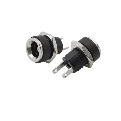DC Power Connectors Female Jack Panel Mount Bulkhead 5.5*2.1mm 2pin — Connectors & Wires