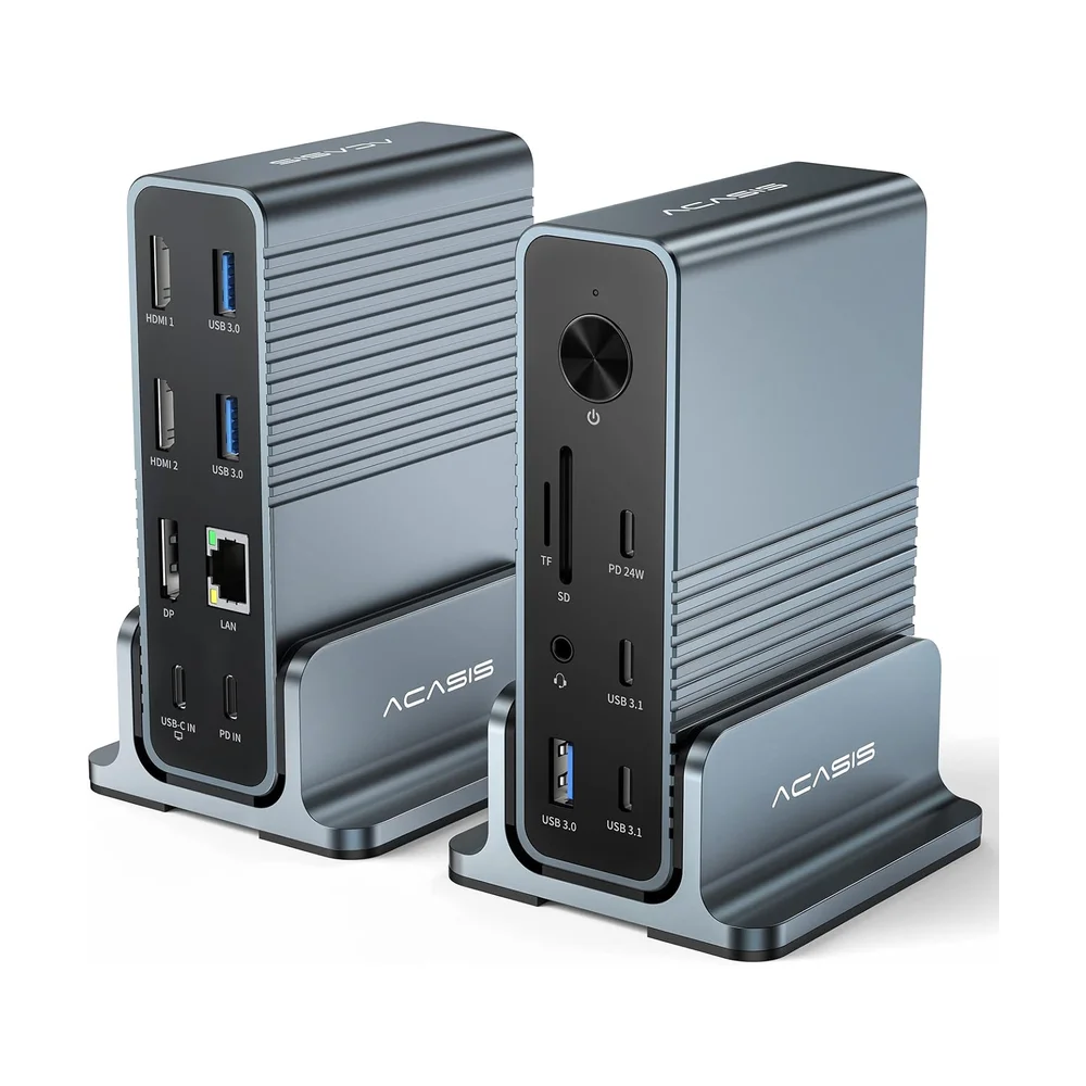 DisplayPort 1.4 MST Hub (1 → 3 Monitors) — Back view