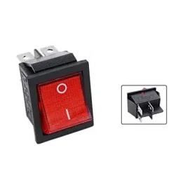 DPST on-off Rocker Switch with Light [RED] -16A [high Quality] (4pin) — Power & Components