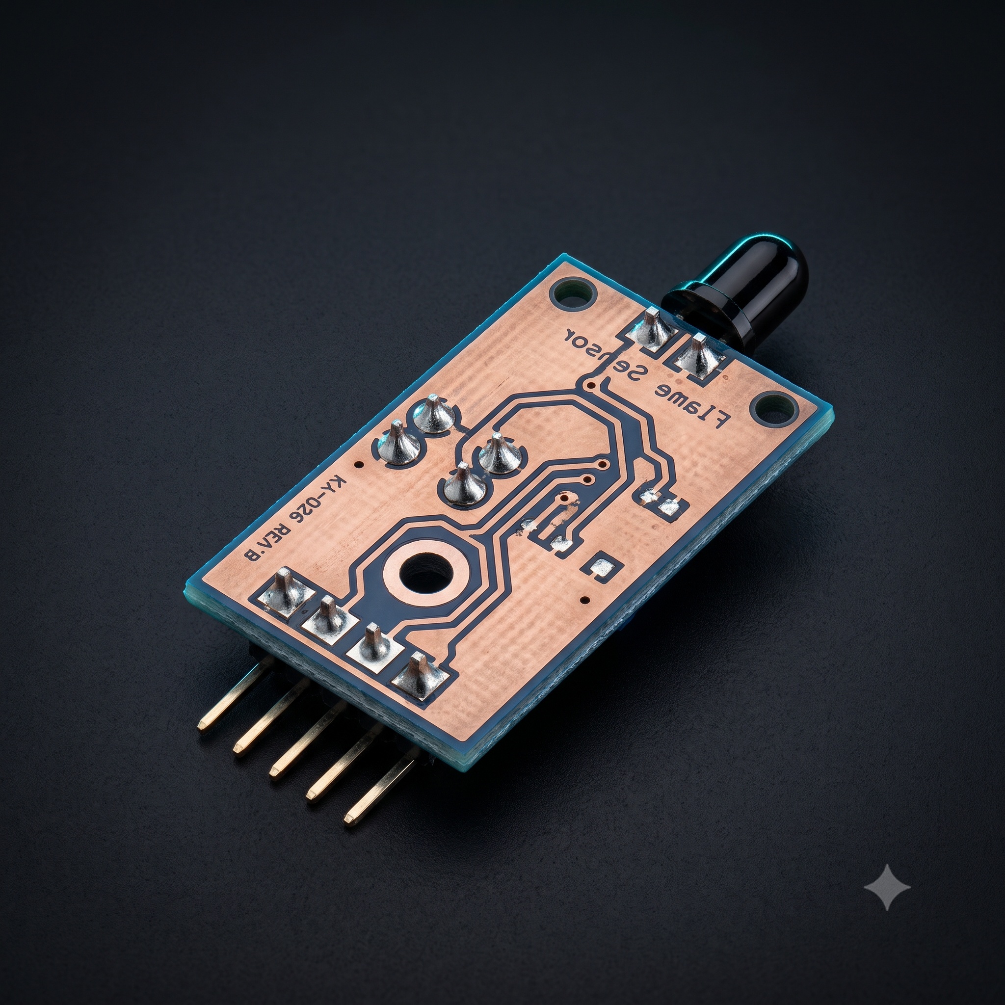 Flame Sensor infrared Receiver Ignition source detection module — Sensors — Back view