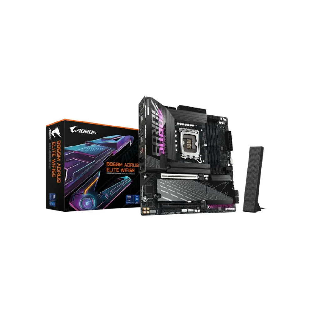 Gigabyte B650M Aorus Elite AX (mATX, DDR5) — Detail / close-up
