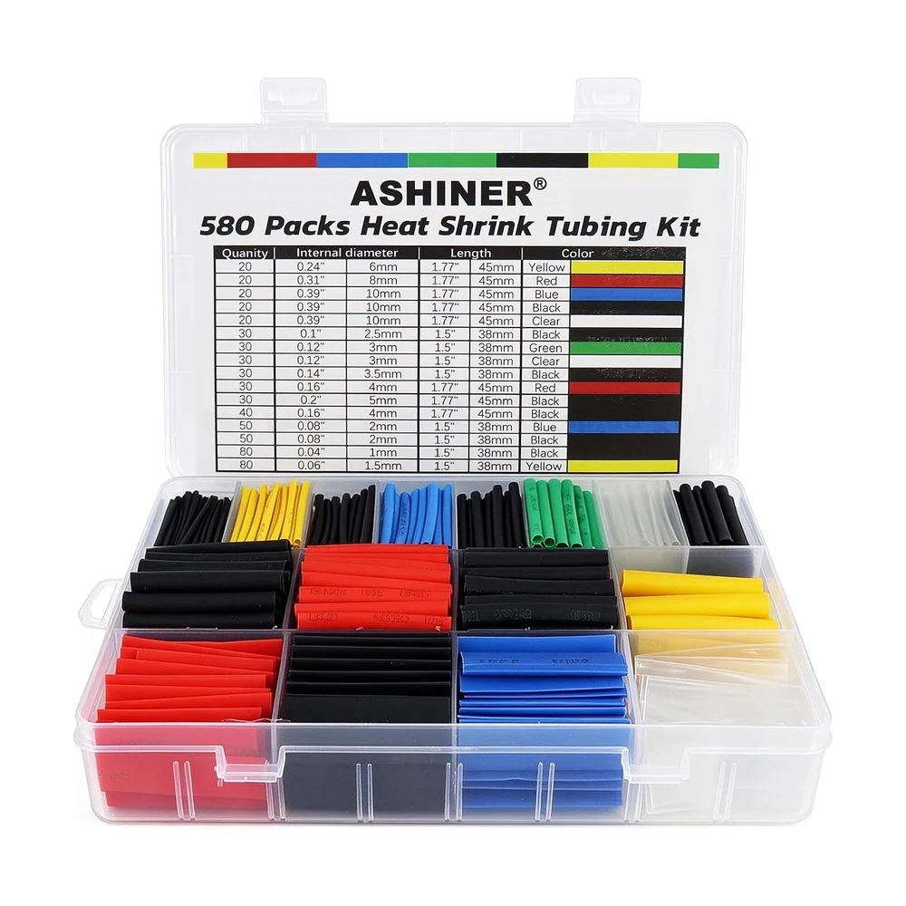 Heat Shrink Tubing Kit (280 pc, 8 sizes) — Back view