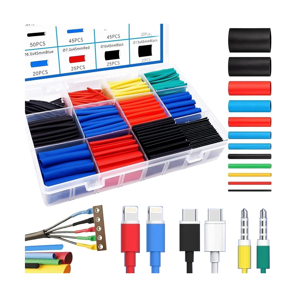 Heat Shrink Tubing Kit (280 pc, 8 sizes) — Connectors & Wires