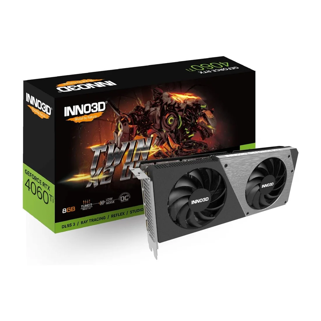 Inno3D GeForce RTX 5050 Twin X2 SFF 8GB GDDR6 Graphics Card — Back view