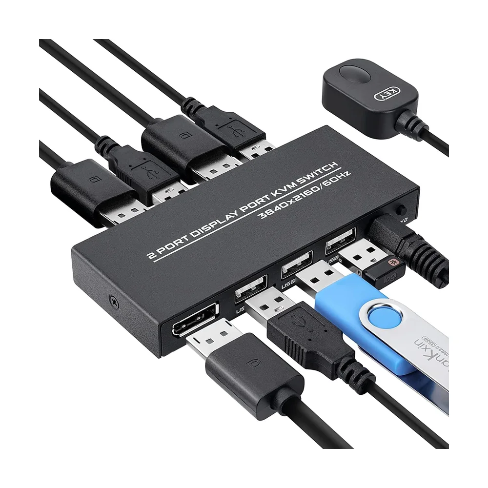 KVM Switch 2-Port DP 1.4 4K@144Hz USB 3.0 — Detail / close-up