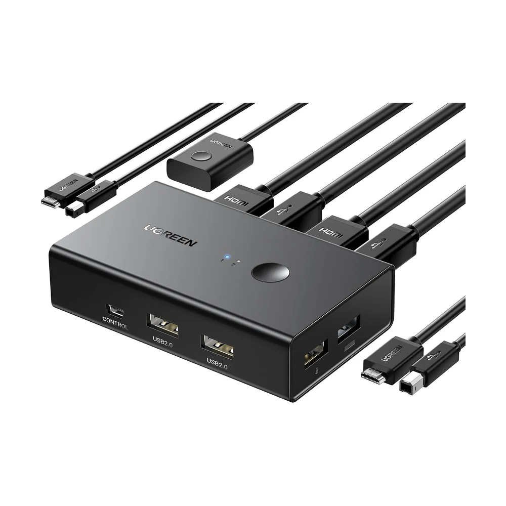 KVM Switch 2-Port HDMI 4K@60Hz USB — Detail / close-up