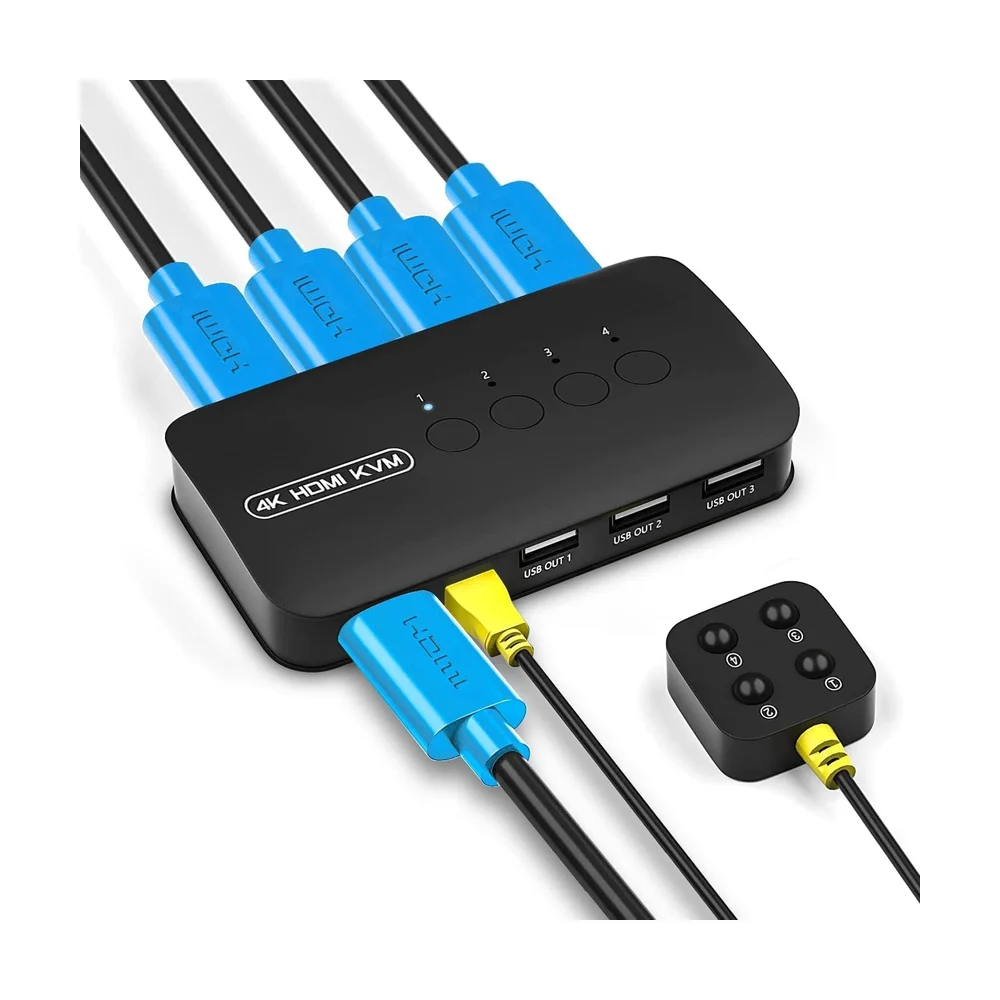 KVM Switch 4-Port HDMI 1080p USB — Detail / close-up