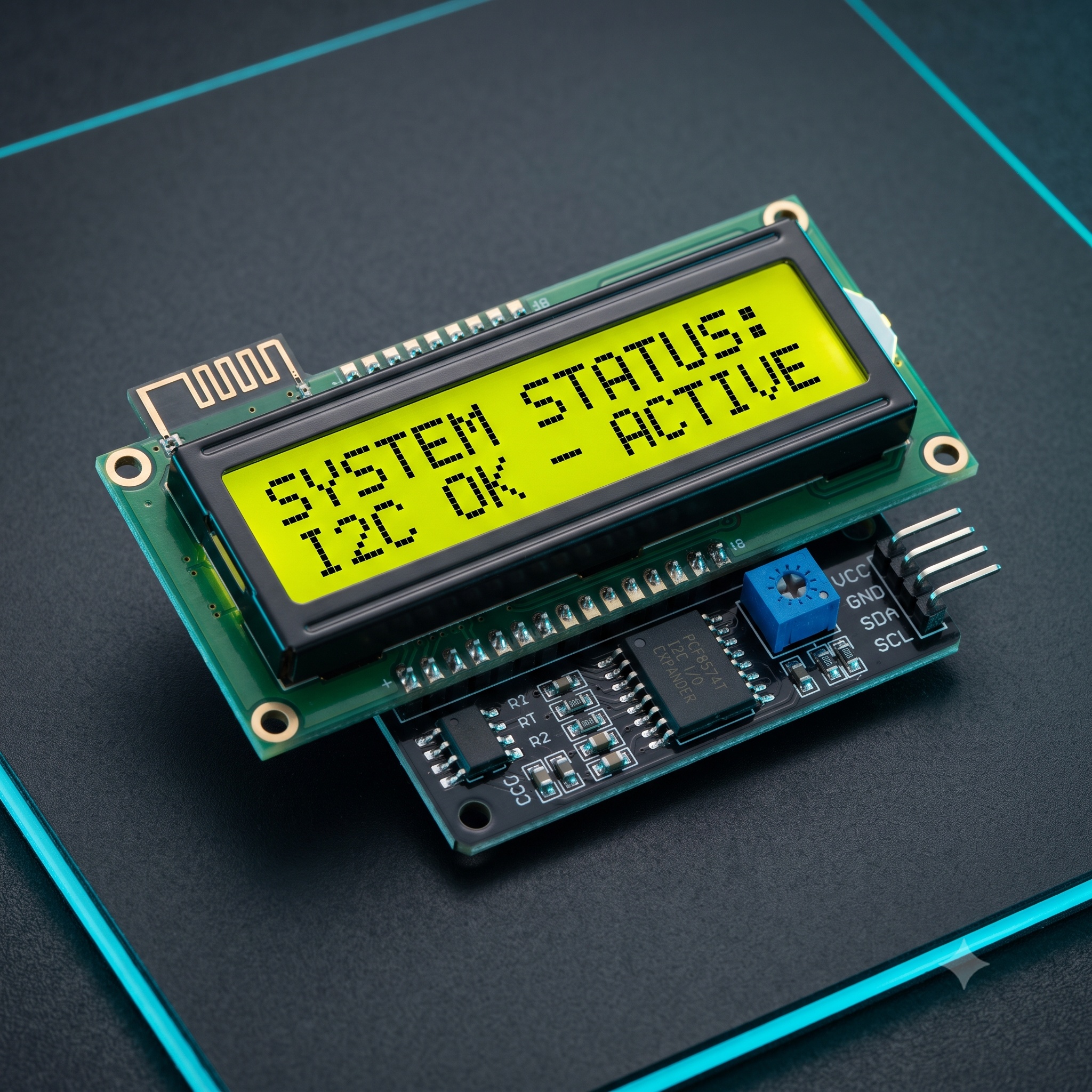 1602 16×2 LCD Display with I2C/IIC interface – Blue Backlight — Display & Communication