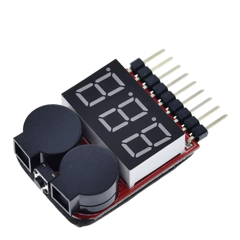 Lipo Voltage Checker 1S-8S with Buzzer Alarm — Power & Components