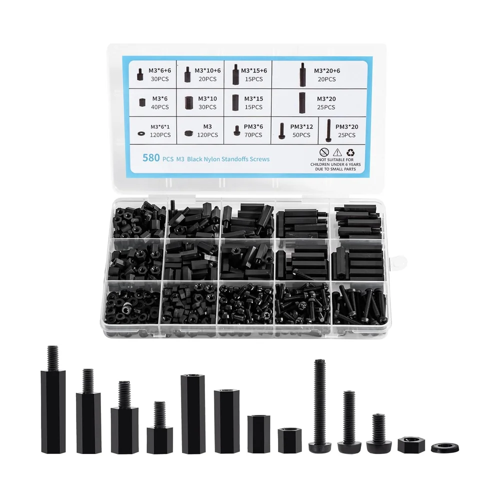 M3 Hex Standoffs PCB (50 pc, mixed lengths) — Detail / close-up