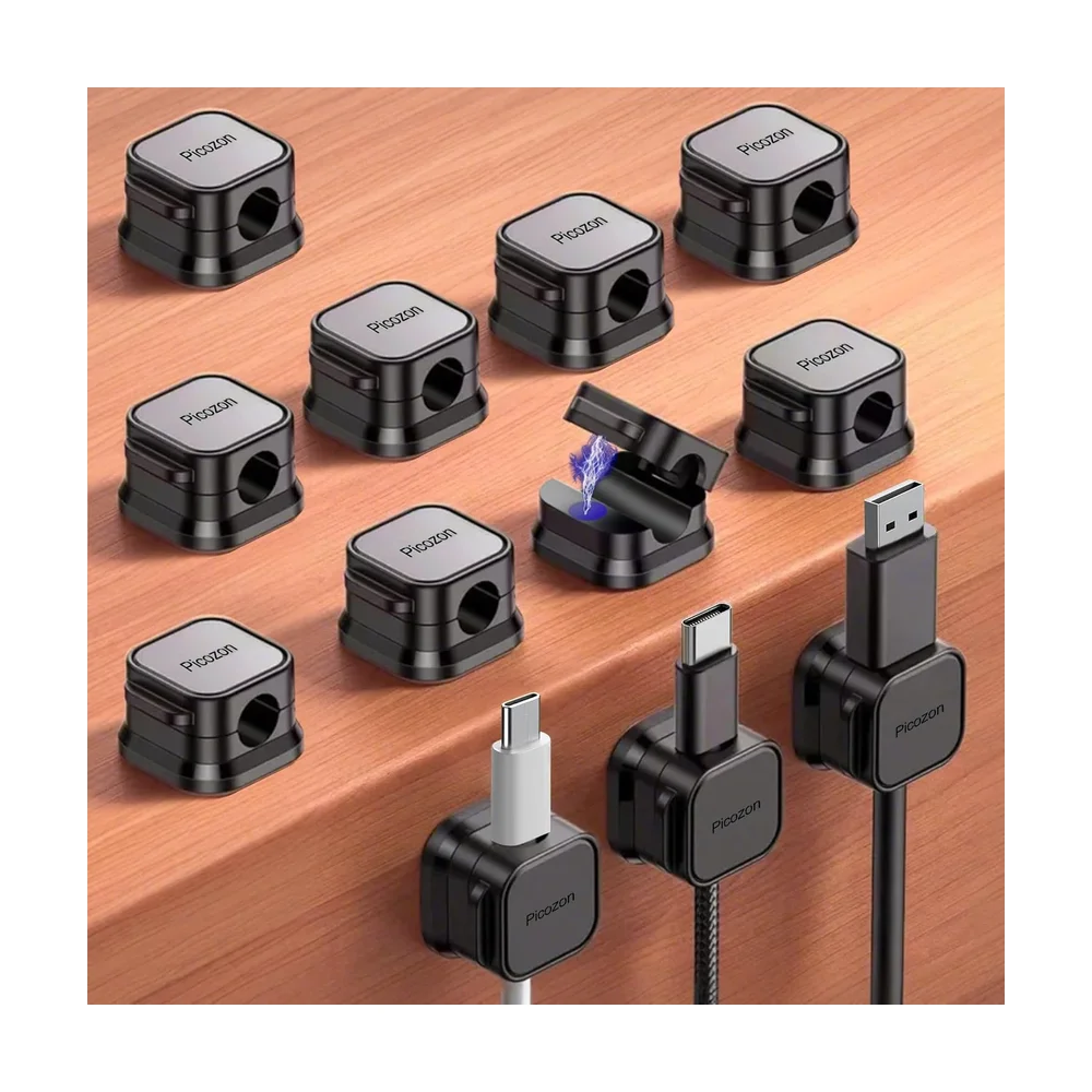 Magnetic Under-Desk Cable Clips (6 pc) — Detail / close-up