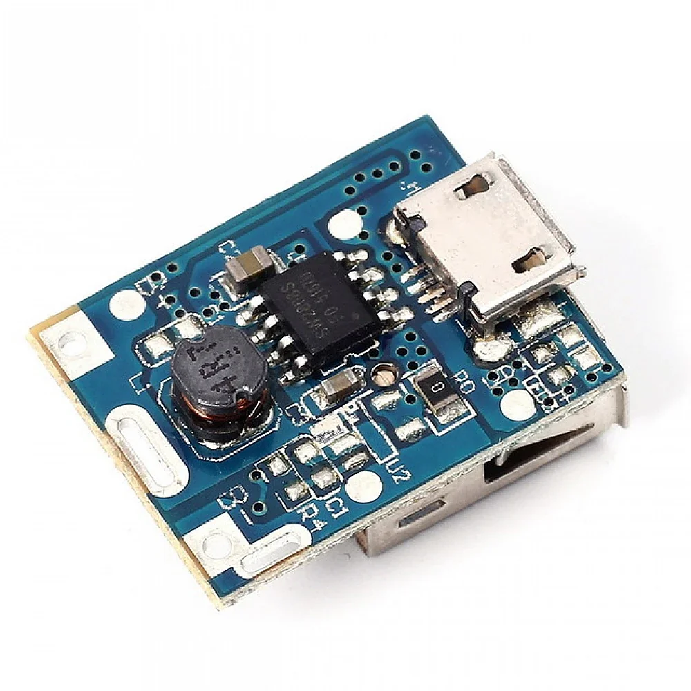 Micro USB 5V 1A Step-Up Boost Converter Power Bank Charging Module for 3.7V Lithium Battery — Power & Components — Back view