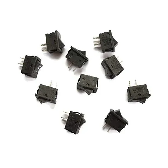 Black SPST 2 Pin ON/OFF Rocker Switch 3A 250V AC Mini Power Switch — Power & Components — Back view