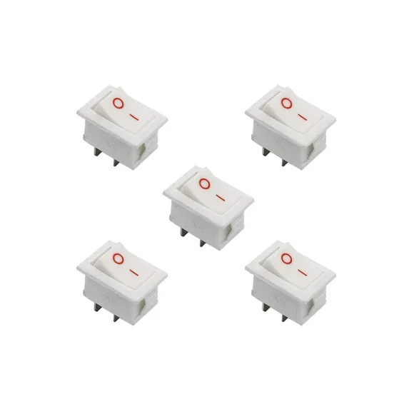 Mini Rocker Switch 2 Pin SPST ON-OFF 250V White — Power & Components — Back view