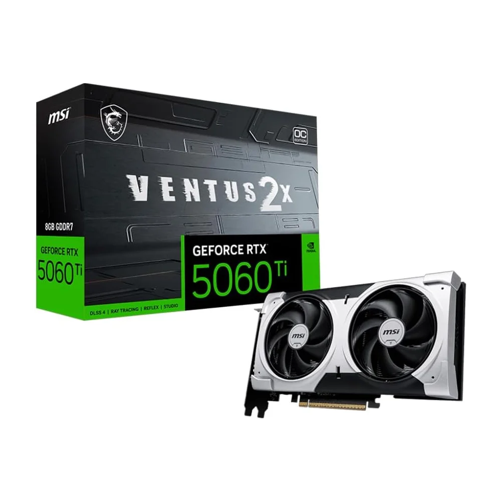 MSI GeForce RTX 5050 SHADOW 2X OC 8GB GDDR6 Graphics Card — Back view