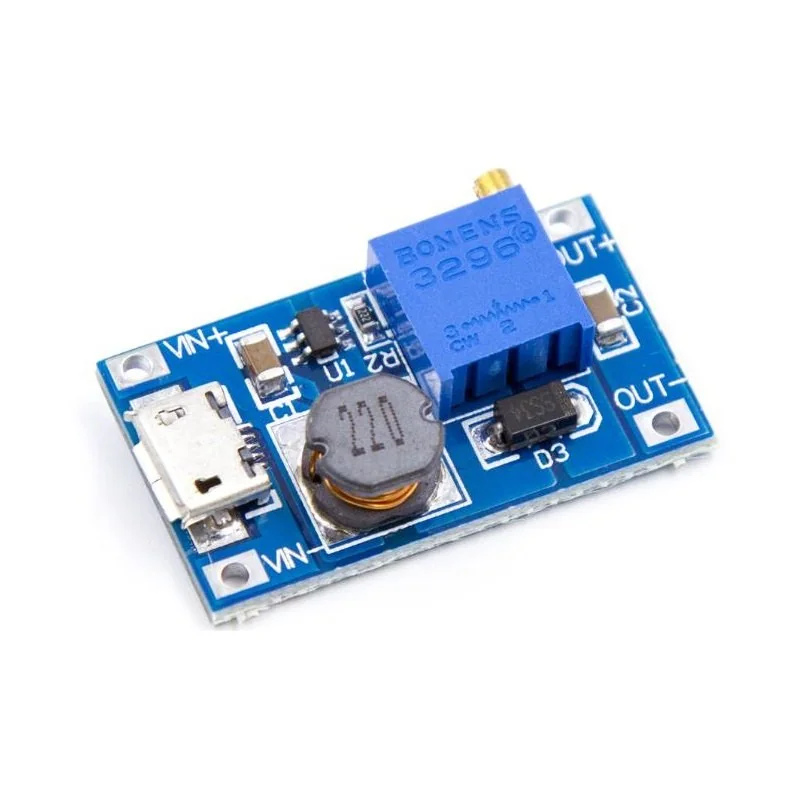 MT3608 2A DC-DC Boost Converter Step Up Module with micro usb — Power & Components — Pinout diagram