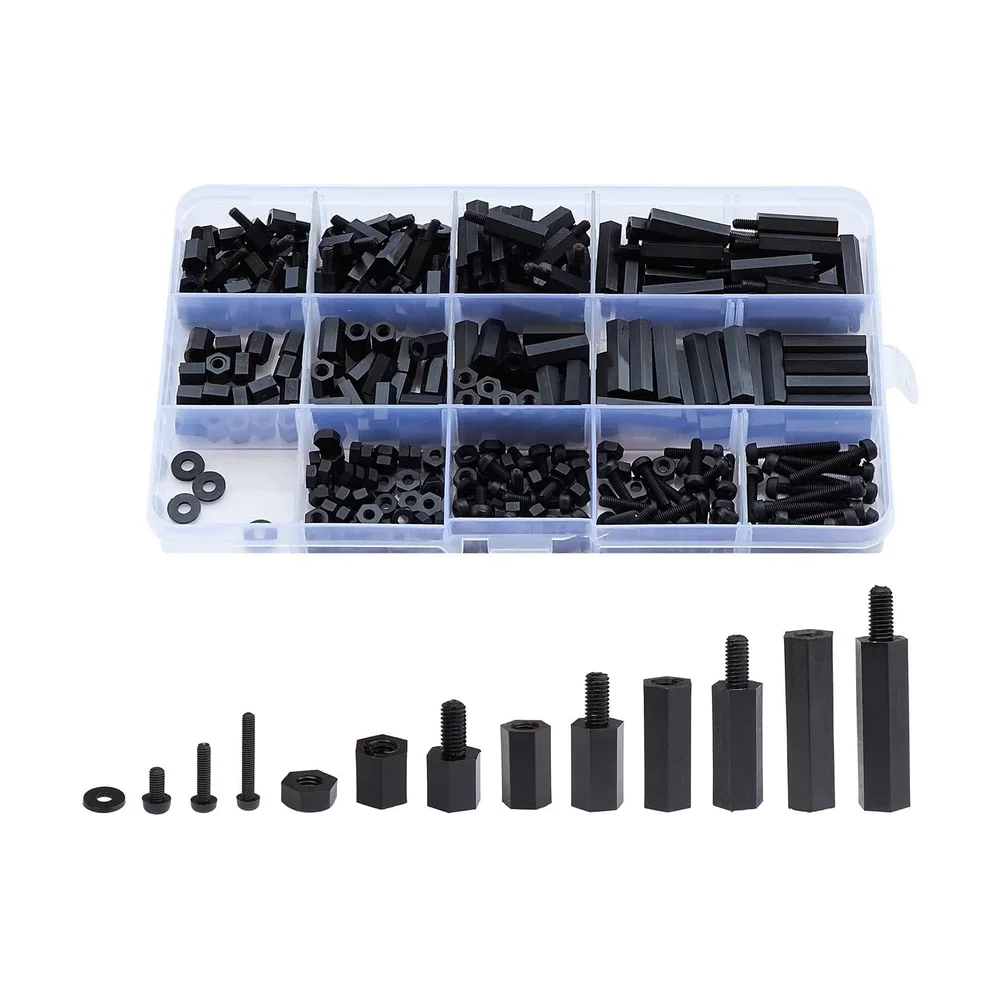 Nylon Standoffs M3 Assortment (100 pc) — Connectors & Wires