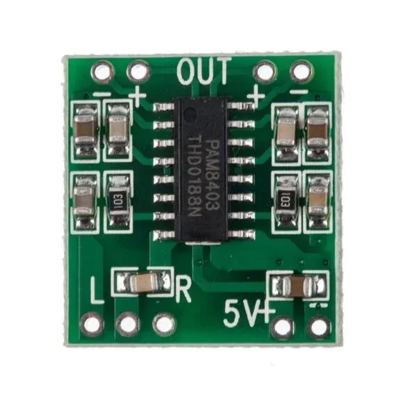 PAM8403 5V Two-channel Stereo Mini Class-D 3W+3W Audio Amplifier — Power & Components — Pinout diagram