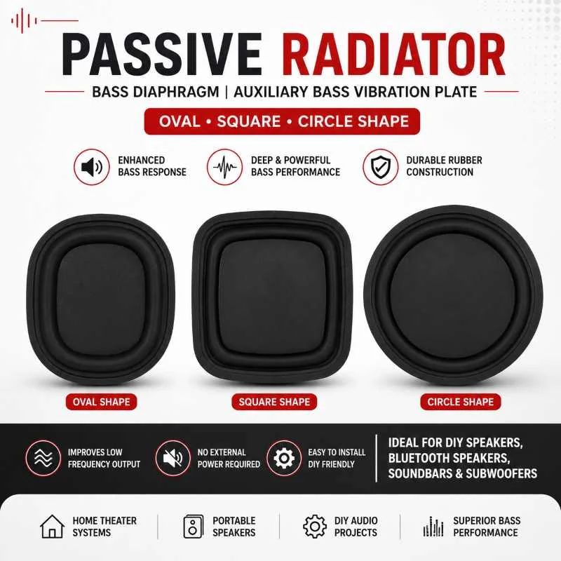 Passive Radiator Bass Diaphragm Rubber Speaker Vibration Plate for DIY Speakers — Display & Communication