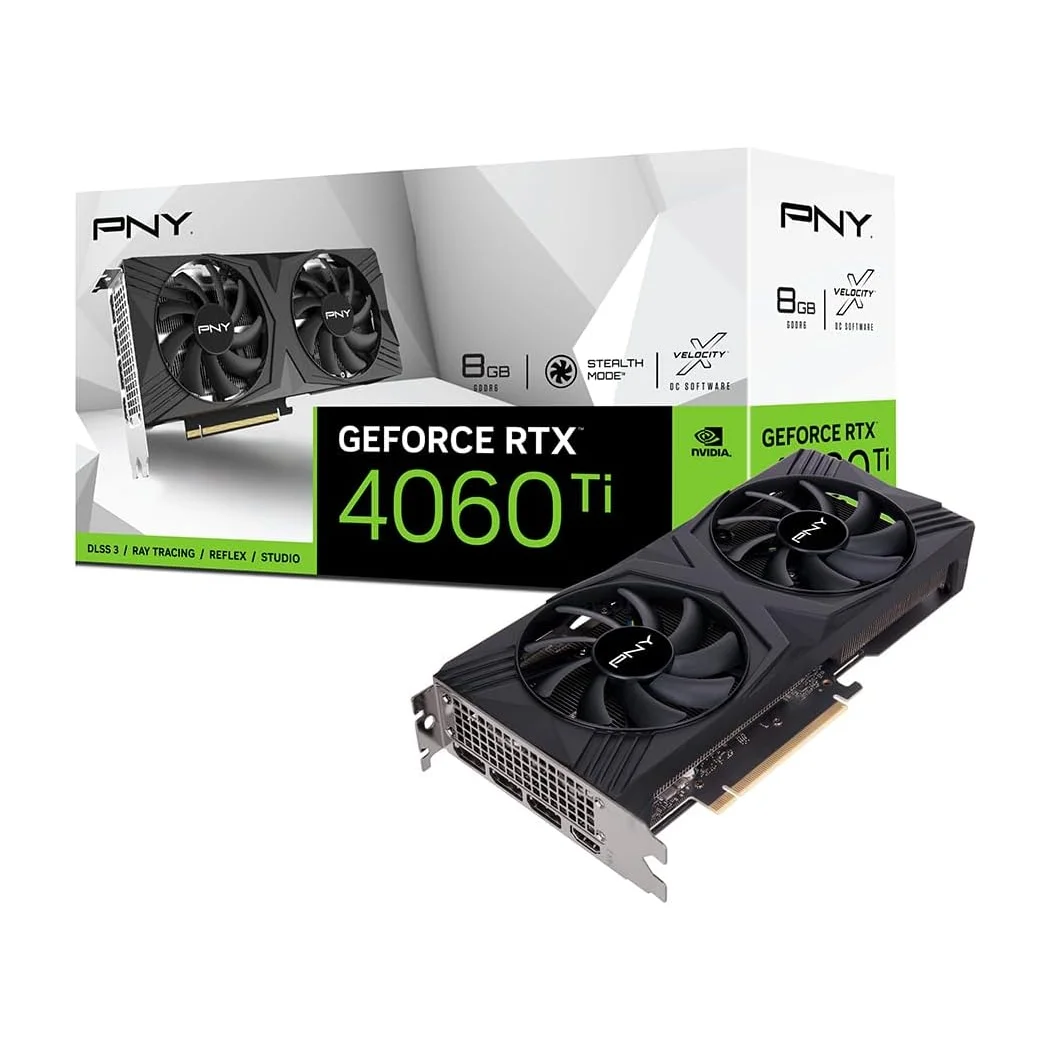 PNY GeForce RTX 5050 VERTO Dual Fan 8GB GDDR6 Graphics Card — Back view