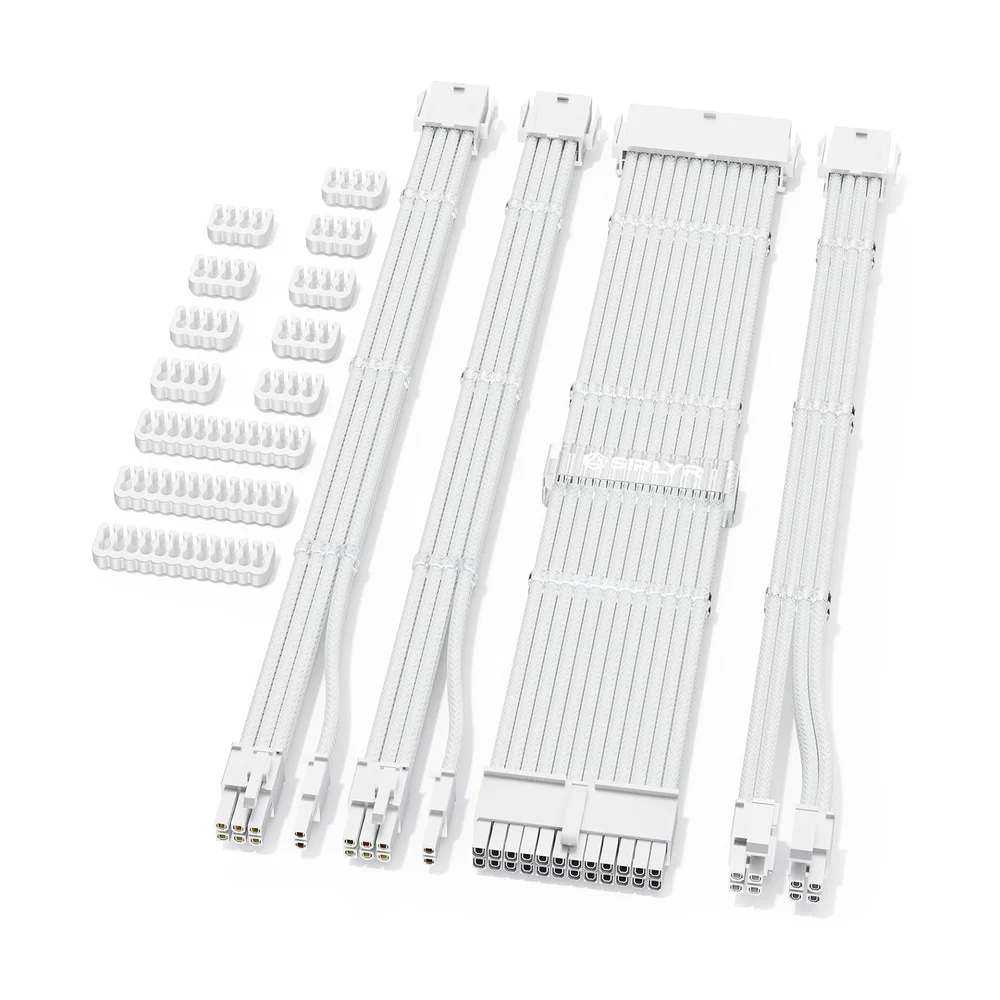 Sleeved PSU Extension Cable Kit (24+8+6 pin) — Back view