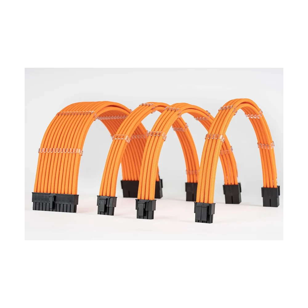 Sleeved PSU Extension Cable Kit (24+8+6 pin) — Detail / close-up