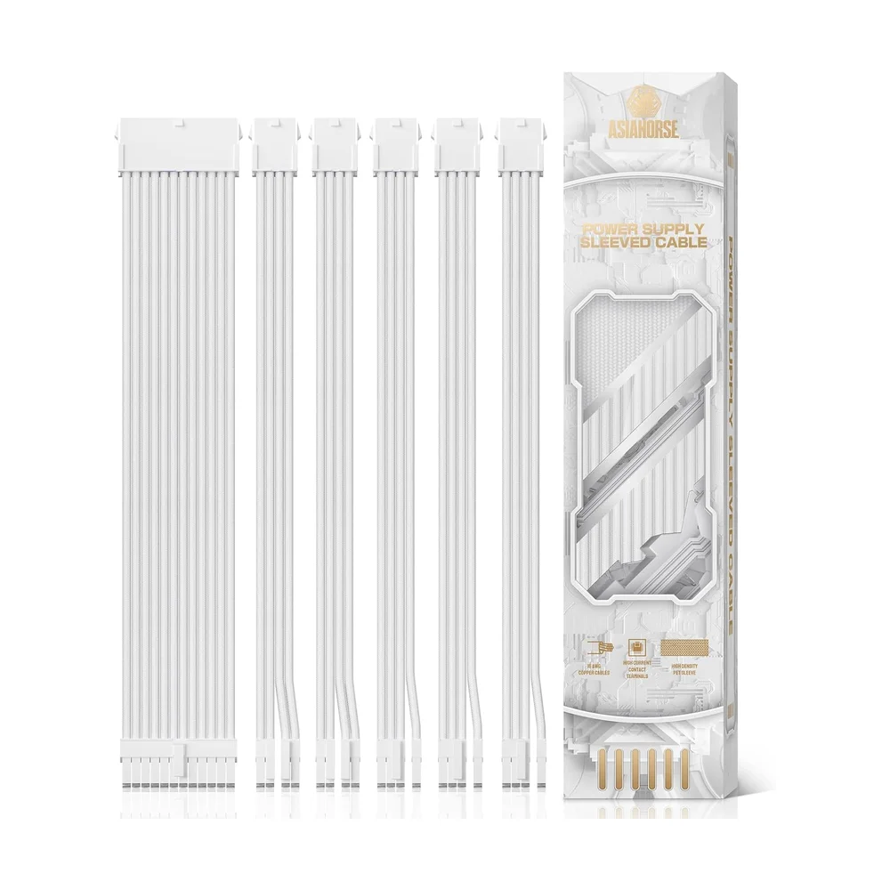 Sleeved PSU Extension Cable Kit (24+8+6 pin) — Connectors & Wires