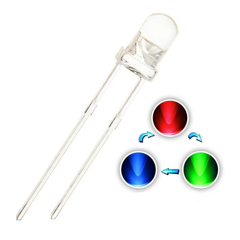 Red/White Led 5mm 2 Pin Auto Flashing — Power & Components