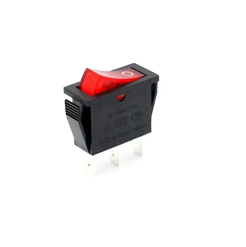 Rocker switch 16A 250V SPDT 3PIN Red — Power & Components