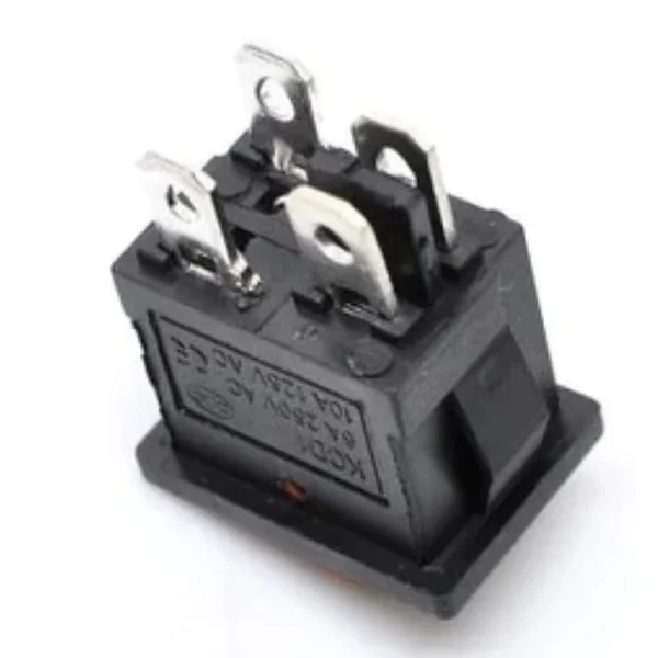 6A 250V SPDT ON/OFF Rocker Switch with Indicator Light Panel Mount 4 Pin — Power & Components — Detail / close-up