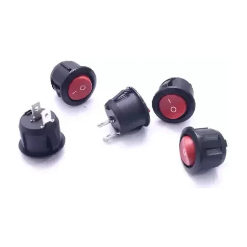 Round Rocker switch 6A 250V 2PIN RED — Power & Components — Back view