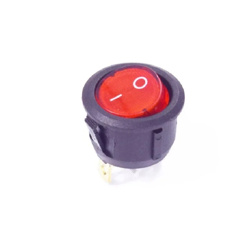 Round Rocker switch 6A 250V 2PIN RED — Power & Components