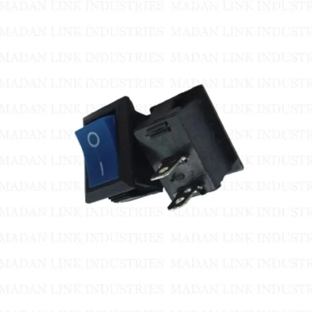 RS-12 Blue 2 Pin Mini Rocker Switch – 6A 250V ON/OFF Standard SPDT Plastic Switch — Power & Components — Back view