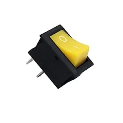 RS-12 Yellow 2 Pin Mini Rocker Switch  6A 250V ON/OFF Standard SPDT Plastic Switch — Power & Components