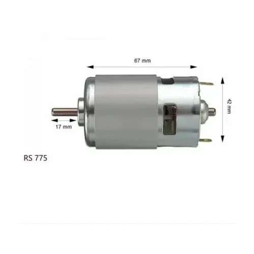 RS-775 DC 12V-24V High Speed Metal Large Torque 5000-10000 RPM DC Motor With Ball Bearing — Motors & Actuators — Back view