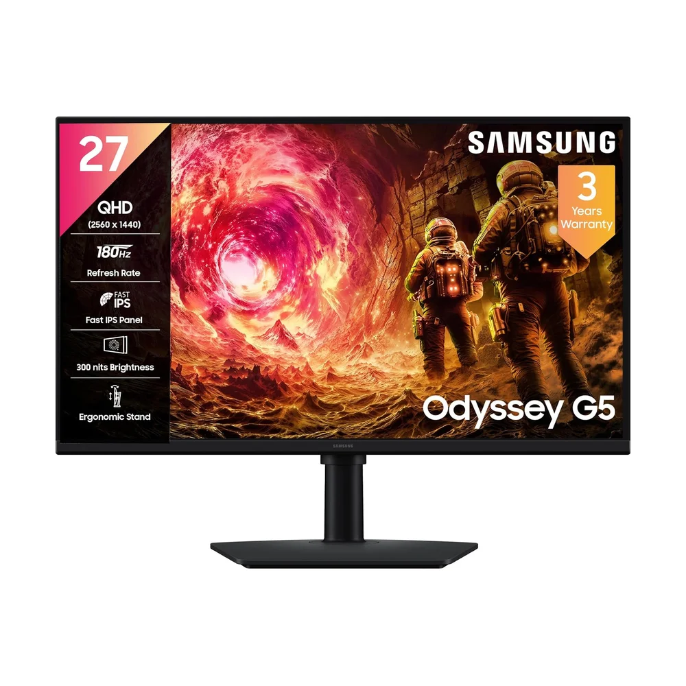 Samsung Odyssey G5 27" 1440p VA 144Hz — Detail / close-up