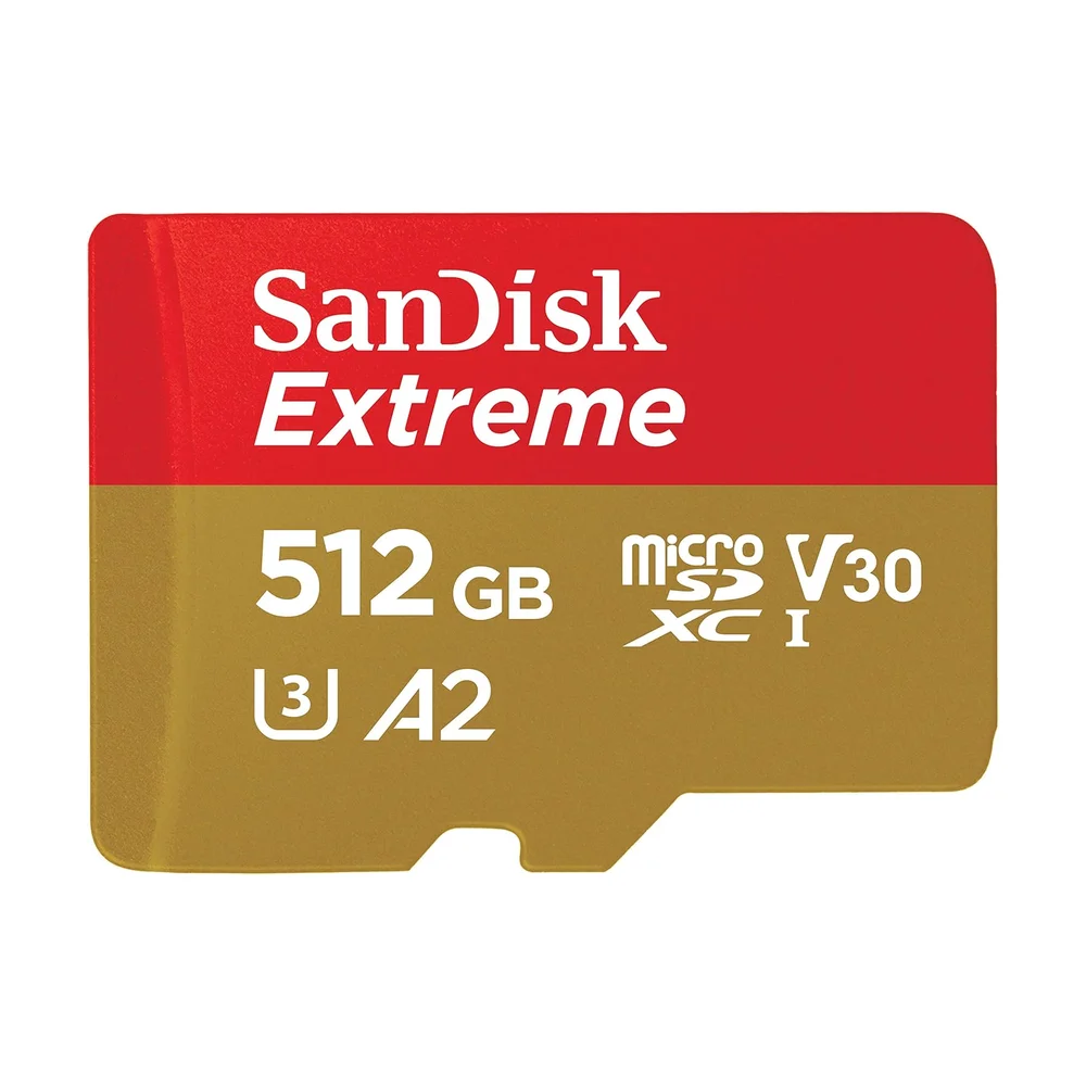 SanDisk Extreme microSDXC 512 GB (V30 A2) — Detail / close-up
